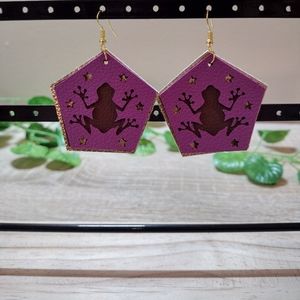 Handmade Faux Leather Layered -Magical- Chocolate Frog Earrings